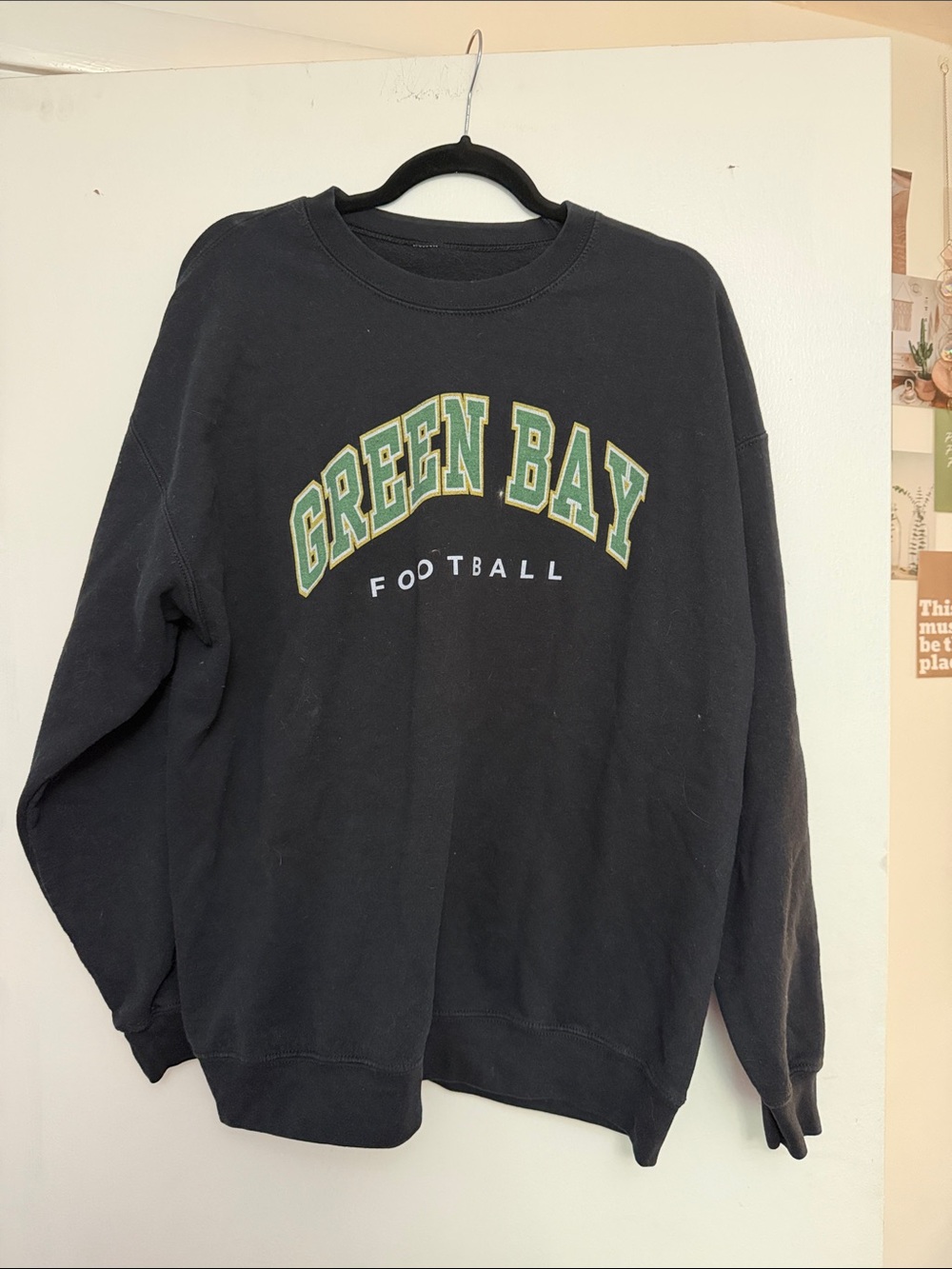 Green Bay Football Crewneck Sweatshirt - Black